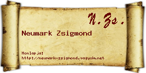 Neumark Zsigmond névjegykártya